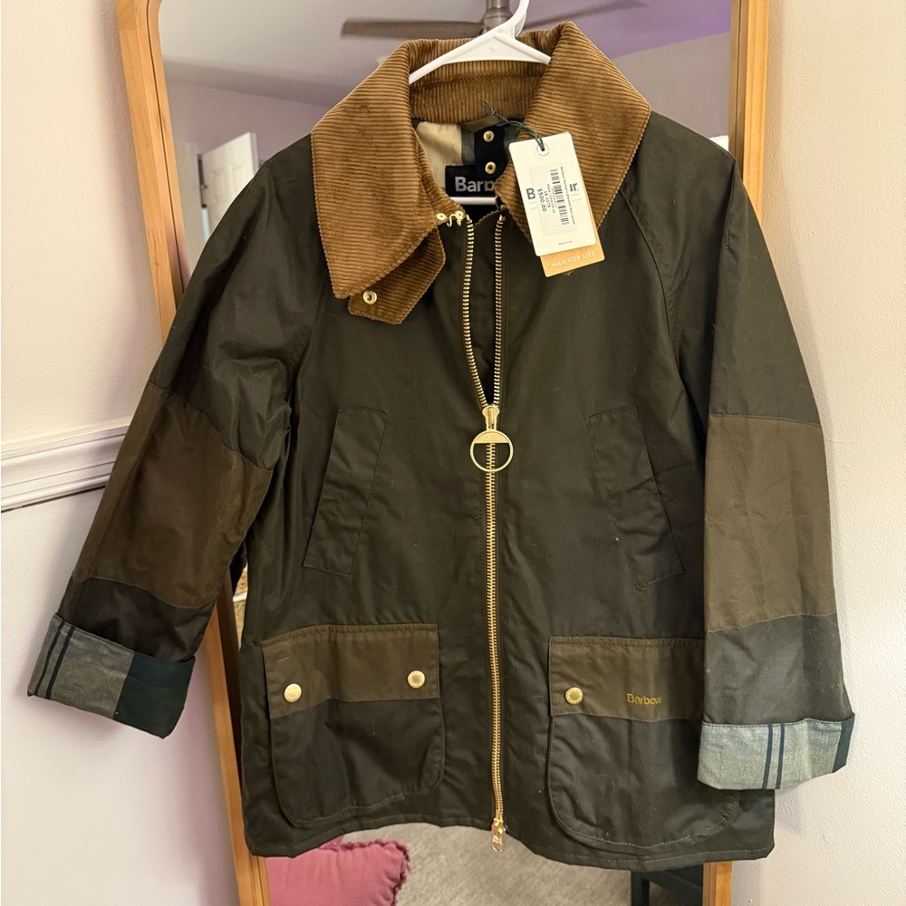 NWT Barbour Allerston wax jacket US6 in olive